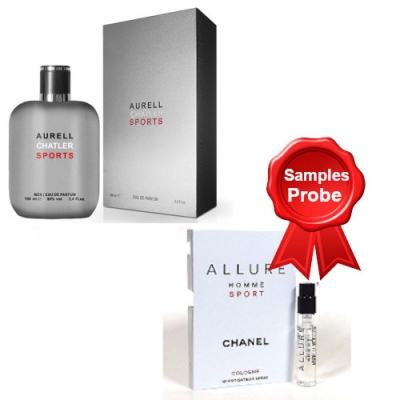 Chatler Aurell Sports 100 ml + Perfume Sample Chanel Allure Homme Sport