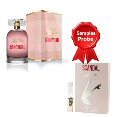 Chatler Candygirl 100 ml + Perfume Sample Spray Jean Paul Gaultier Scandal