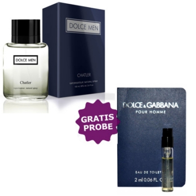 Chatler Dolce Men 100 ml + Perfume Sample Dolce Gabbana Homme