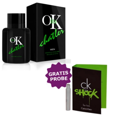 Chatler Its OK Men 100 ml + Perfume Sample Spray Calvin Klein One Shock Him