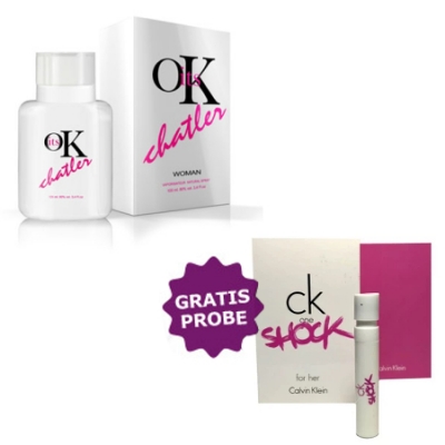 Chatler its OK 100 ml + Perfume Sample Spray Calvin Klein One Shock Her