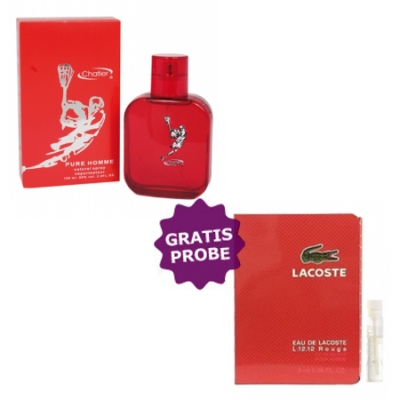 Chatler XL.2012 Red Pure Homme 100 ml + Perfume Sample Spray Lacoste L.12.12. Red