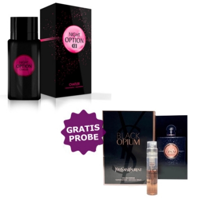 Chatler Option Night 100 ml + Perfume Sample Spray Yves Saint Laurent Opium Black