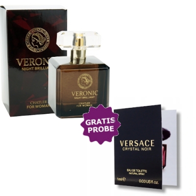 Chatler Veronic Night Brilliant 100 ml + Perfume Sample Spray Versace Crystal Noir
