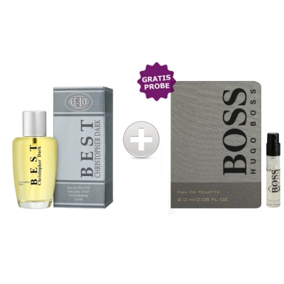 Christopher Dark Best Men 100 ml + Perfume Sample Spray Hugo Boss Bottled