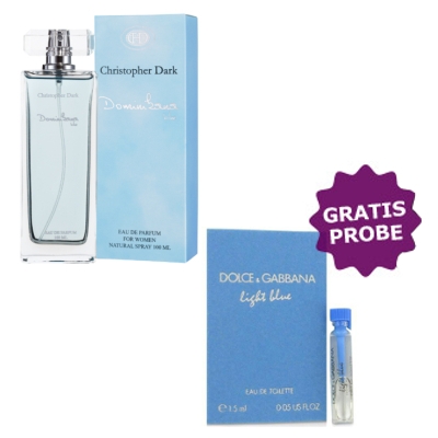 Christopher Dark Dominikana Blue 100 ml + Perfume Sample Spray D&G Light Blue Femme