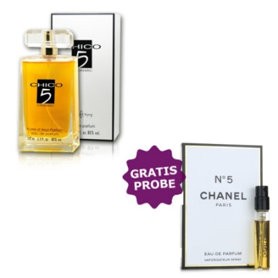 Cote Azur Chico 5 EDP 100 ml + Perfume Sample Spray Chanel No. 5