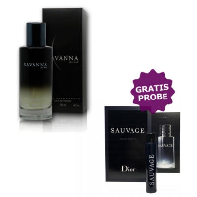 Cote Azur Savanna Men 100 ml + Perfume Sample Spray Dior Sauvage