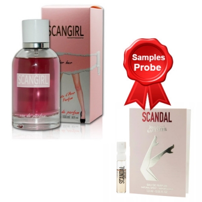 Cote Azur Scan Girl 100 ml + Perfume Sample Spray Jean Paul Gaultier Scandal