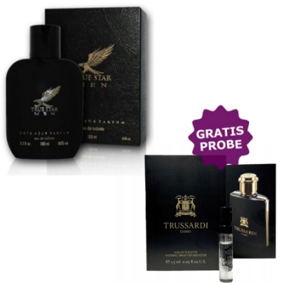 Cote Azur True Star Men 100 ml + Perfume Sample Spray Trussardi Uomo