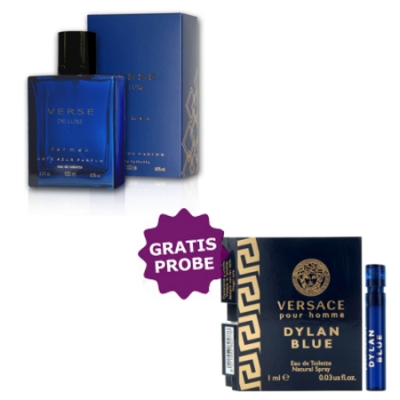 Cote Azur Verse De Luxe Men 100 ml + Perfume Sample Spray Versace Dylan Blue Homme