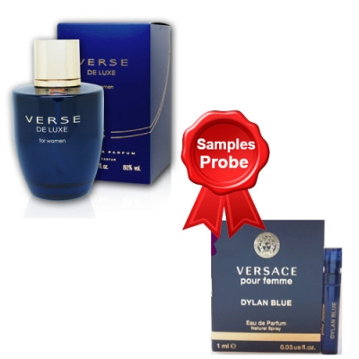 Cote Azur Verse De Luxe Women 100 ml + Perfume Sample Spray Versace Dylan Blue Femme