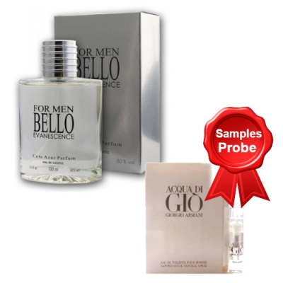 Cote Azur Bello Evanescence 100 ml + Perfume Sample Spray Armani Acqua Di Gio