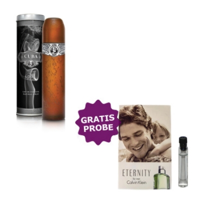 Cuba Grey 100 ml + Perfume Sample Spray Calvin Klein Eternity Men