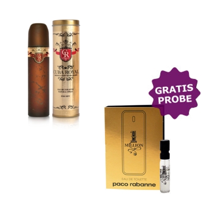 Cuba Royal 100 ml + Perfume Sample Spray Paco Rabanne 1 Million