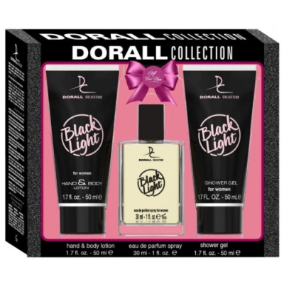Dorall Black Light - Set for Women, Eau de Toilette, Body Lotion, Shower Gel