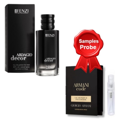 JFenzi Ardagio Decor 100 ml + Perfume Sample Spray Armani Code Men