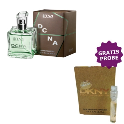 JFenzi DCNA Green 100 ml + Perfume Sample Spray Donna Karan Be Delicious