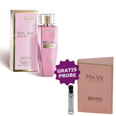 JFenzi Desso Mon Amie 100 ml + Perfume Sample Spray Hugo Boss Ma Vie Pour Femme