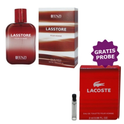 JFenzi Lasstore Pour Homme 100 ml + Perfume Sample Spray Lacoste Style in Play