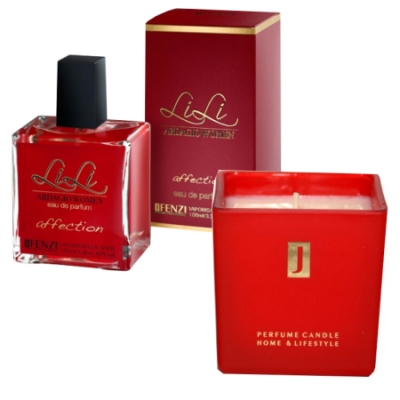 JFenzi Lili Ardagio Affection - Promotional Set, Eau de Parfum for Women, Natural Soy Candle