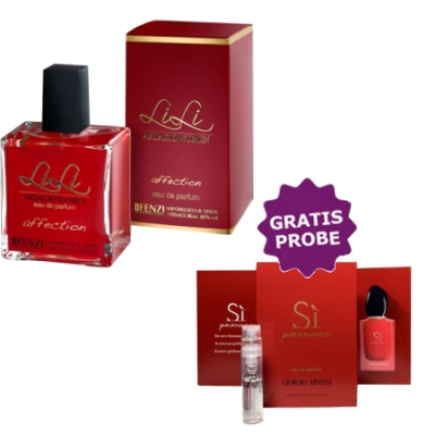 JFenzi Lili Ardagio Affection, 100 ml + Perfume Sample Spray Giorgio Armani Si Passione