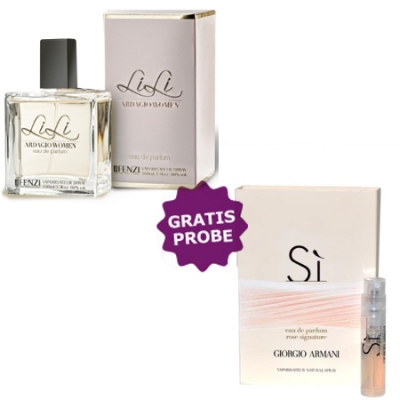 JFenzi Lili Ardagio 100 ml + Perfume Sample Spray Giorgio Armani Si