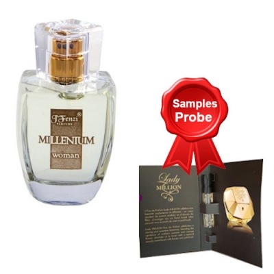 JFenzi Millenium Woman 100 ml + Perfume Sample Spray Paco Rabanne Lady Million