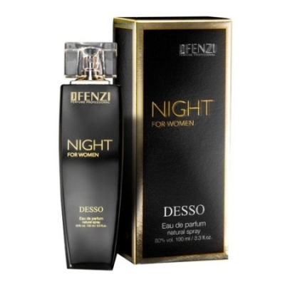 JFenzi Desso Night Women 100 ml + Perfume Sample Spray Hugo Boss Nuit Femme