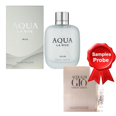 La Rive Aqua Man 90 ml + Perfume Sample Spray Armani Acqua Di Gio