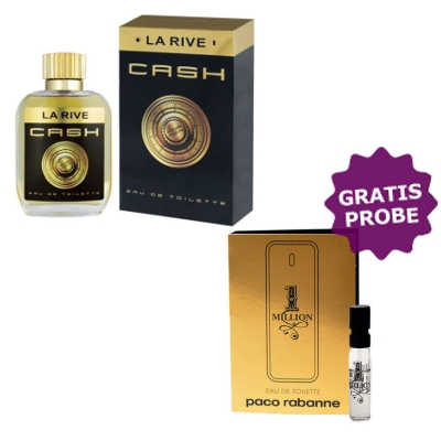 La Rive Cash Men 100 ml + Perfume Sample Spray Paco Rabanne 1 Million