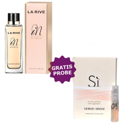 La Rive In Woman 90 ml + Perfume Sample Spray Giorgio Armani Si