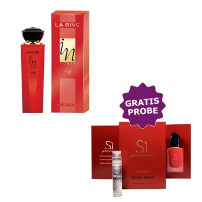 La Rive In Women Red, 100 ml + Perfume Sample Spray Giorgio Armani Si Passione