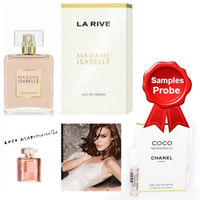 La Rive Madame Isabelle 90 ml + Perfume Sample Spray Chanel Coco Mademoiselle