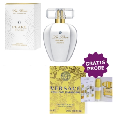 La Rive Pearl 75 ml + Perfume Sample Versace Yellow Diamond