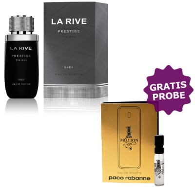 La Rive Prestige Grey The Man 75 ml + Perfume Sample Spray Paco Rabanne 1 Million