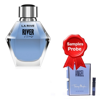 La Rive River of Love 100 ml + Perfume Sample Spray Thierry Mugler Angel