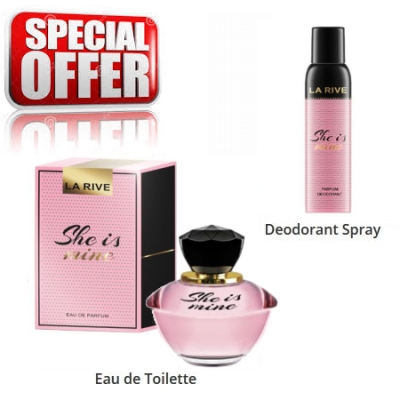 La Rive She Is Mine - Promotional Set, Eau de Parfum, Deodorant