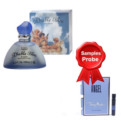 Lamis Diable Bleu Women 100 ml + Perfume Sample Spray Thierry Mugler Angel