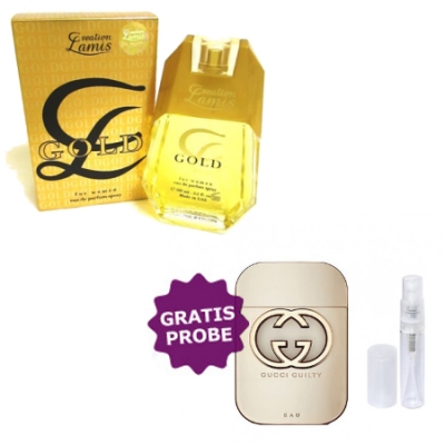Lamis Gold Woman 100 ml + Perfume Sample Spray Gucci Guilty