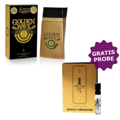 Lamis Golden Wave Men 100 ml + Perfume Sample Spray Paco Rabanne 1 Million