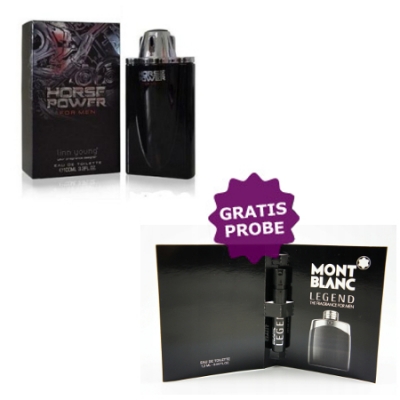 Linn Young Horse Power Men 100 ml + Perfume Sample Spray Mont Blanc Legend