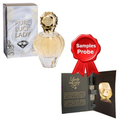Linn Young Pure Luck Lady - 100 ml + Perfume Sample Spray Paco Rabanne Lady Million