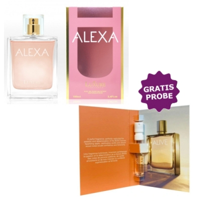 Luxure Alexa 100 ml + Perfume Sample Spray Hugo Boss Alive