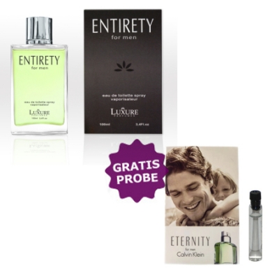 Luxure Entirety 100 ml + Perfume Sample Spray Calvin Klein Eternity Men