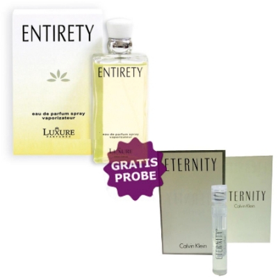 Luxure Entirety 100 ml + Perfume Sample Spray Calvin Klein Eternity Woman