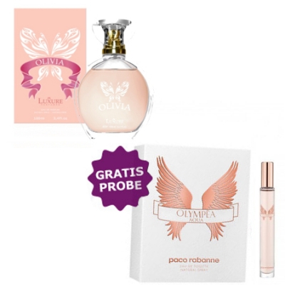 Luxure Olivia 100 ml + Perfume Sample Spray Paco Rabanne Olympea