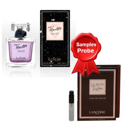 Luxure Tender Night 100 ml + Perfume Sample Spray Lancome Tresor La Nuit