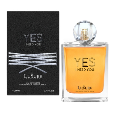 Luxure Yes I Need You 100 ml + Perfume Sample Spray Armani Stronger With You