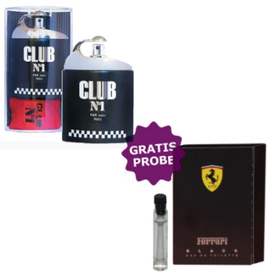 New Brand CLUB No.1 Men 100 ml + Perfume Sample Spray Ferrari Black